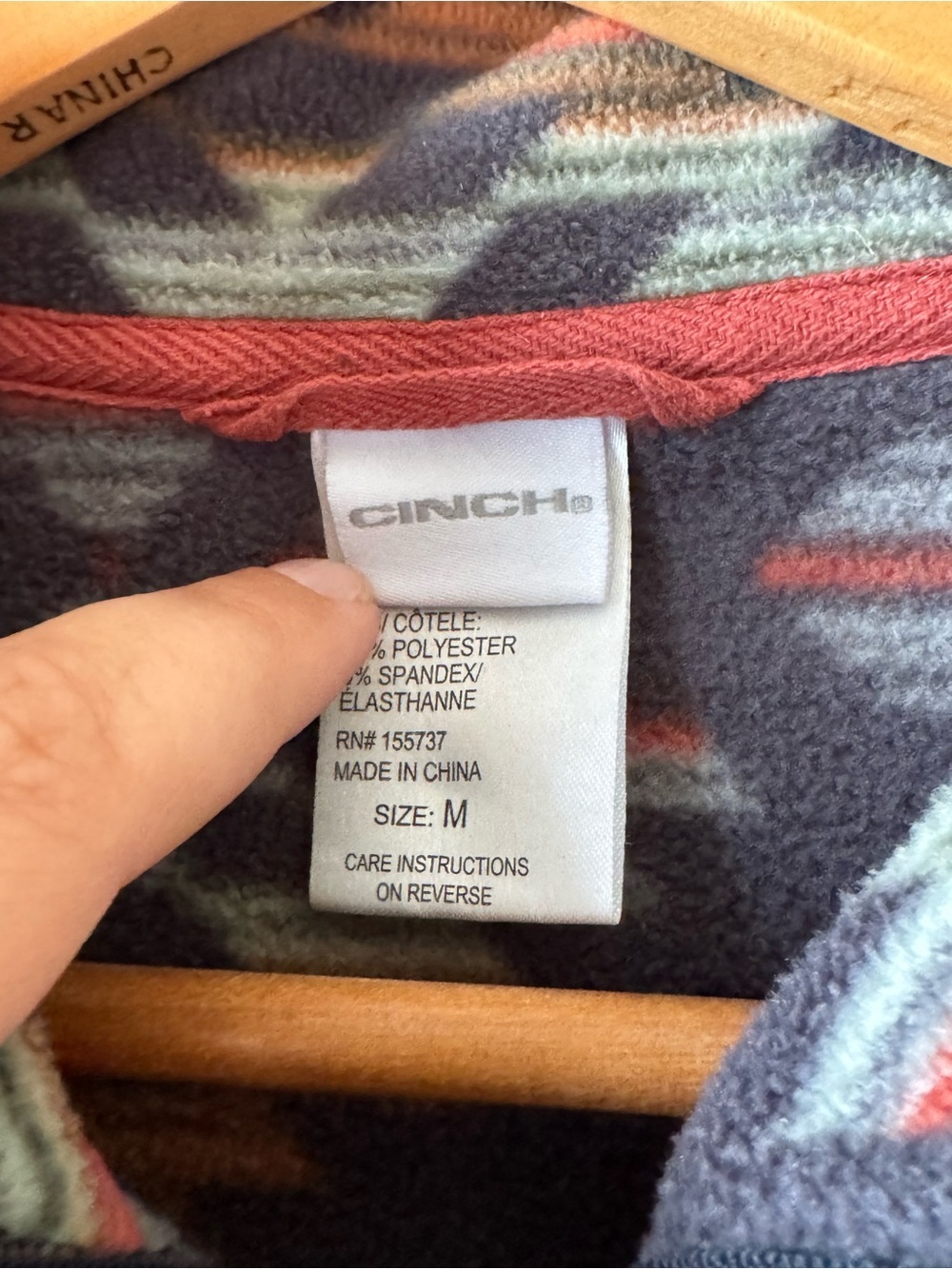 Cinch Women’s Aztec Fleece Zip Up Medium - Picture 7 of 7